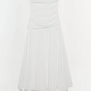 Arie Strapless Cotton Midi Dress Arie Strapless Cotton Midi Dress