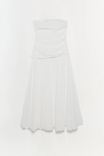 Arie Strapless Cotton Midi Dress