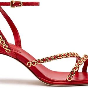 Milanina Mini Sandal In Scarlet Leather Milanina Mini Sandal In Scarlet Leather