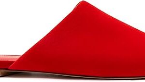 Venice Flat Mule And Pouch Kit In Scarlet Suede Venice Flat Mule And Pouch Kit In Scarlet Suede