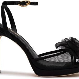 Salma Platform Sandal In Black Satin Salma Platform Sandal In Black Satin