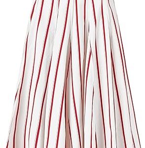Million Pleats Skirt in Coastal Stripe Cotton Million Pleats Skirt in Coastal Stripe Cotton