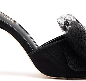 Elle Mule In Black Fabric Elle Mule In Black Fabric