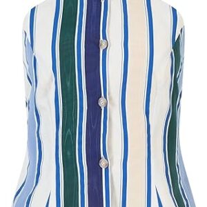 Ribbon King Giorgio Vest in Coastal Stripe Cotton Ribbon King Giorgio Vest in Coastal Stripe Cotton