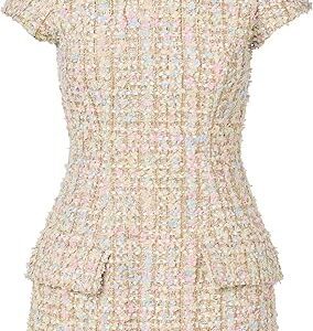 Short Sleeve Tweed Mini Dress Short Sleeve Tweed Mini Dress