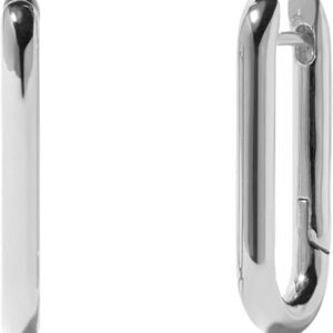 Knuckle Hoop Earrings, 14ct White Gold Knuckle Hoop Earrings, 14ct White Gold