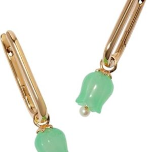 Tulips & Knuckle Earrings, Jade, 14ct and 18ct Yellow Gold Tulips & Knuckle Earrings, Jade, 14ct and 18ct Yellow Gold