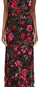 Floral Velvet Devoré Strapless Gown, Black Floral Velvet Devoré Strapless Gown, Black