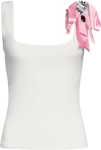 Crystal Embellished Bow Tank Top