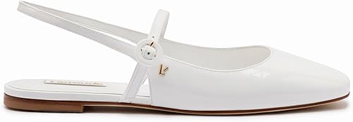 Georgina Ballet Flat In White Patent Leather