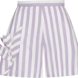 Floral Cutout Striped Shorts Floral Cutout Striped Shorts