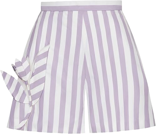 Floral Cutout Striped Shorts