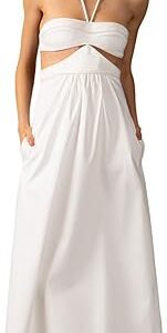 Solid Cut-Out Halterneck Long Dress Solid Cut-Out Halterneck Long Dress