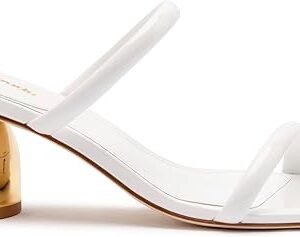 Dew Drop Mule In White Patent Leather Dew Drop Mule In White Patent Leather