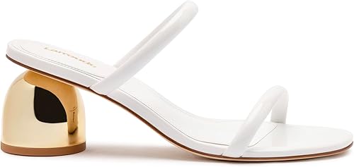 Dew Drop Mule In White Patent Leather
