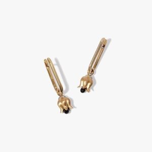 Tulips & Knuckle Earrings, Briolette Spinel, 14ct and 18ct Yellow Gold Tulips & Knuckle Earrings, Briolette Spinel, 14ct and 18ct Yellow Gold