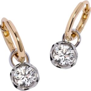 Small Hoop Whoopsie Daisy 0.70ct Diamond Earrings, 14ct Yellow Gold and 18ct White Gold Small Hoop Whoopsie Daisy 0.70ct Diamond Earrings, 14ct Yellow Gold and 18ct White Gold