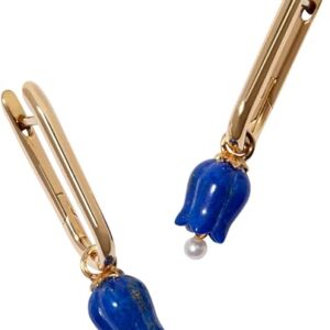 Tulips & Knuckle Earrings, Lapis Lazuli, 14ct and 18ct Yellow Gold Tulips & Knuckle Earrings, Lapis Lazuli, 14ct and 18ct Yellow Gold