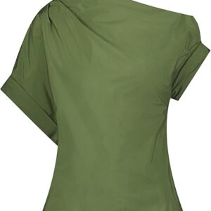 Taffeta Draped Shoulder Top Taffeta Draped Shoulder Top