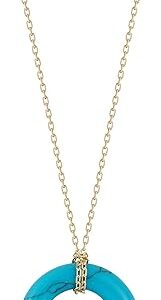 Donut Necklace, Turquoise, 14Kt Yellow Gold, 20in Donut Necklace, Turquoise, 14Kt Yellow Gold, 20in