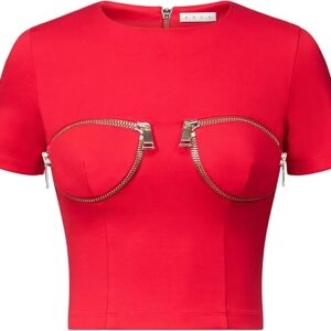 Zipper Bustier Cup T-Shirt Zipper Bustier Cup T-Shirt