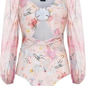 Lily Flower Long Sleeve Swimsuit Lily Flower Long Sleeve Swimsuit
