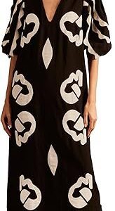 Appliqué V-Neck Long Dress Appliqué V-Neck Long Dress