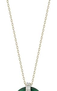 Donut and Diamond Door Knocker Necklace, Malachite, 14Kt Yellow Gold, 18in Donut and Diamond Door Knocker Necklace, Malachite, 14Kt Yellow Gold, 18in