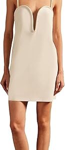 Solid Deep-V Midi Dress Solid Deep-V Midi Dress