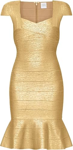 Herve Lerger, The Foil Cap Slv Flare Skirt