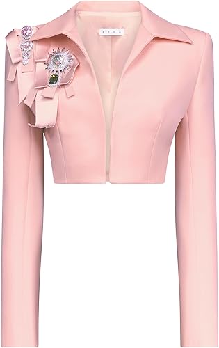 Crystal Embellished Bow Cropped Jacket