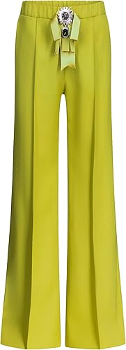Crystal Embellished Bow Wide Leg Trouser