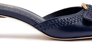 Verona Mule In Navy Leather Verona Mule In Navy Leather
