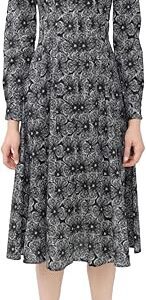 Pintuck Shirt Dress, Black Floral Pintuck Shirt Dress, Black Floral