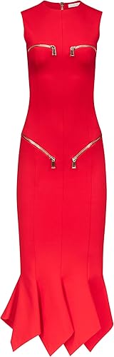 Handkerchief Zipper Midi Dress