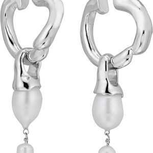 Interlocking Hoops W/ Pearl Pendants Interlocking Hoops W/ Pearl Pendants