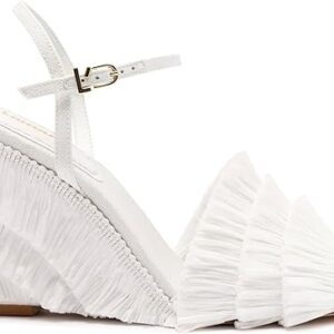 Yves Fringe Wedge In White Raffia Yves Fringe Wedge In White Raffia