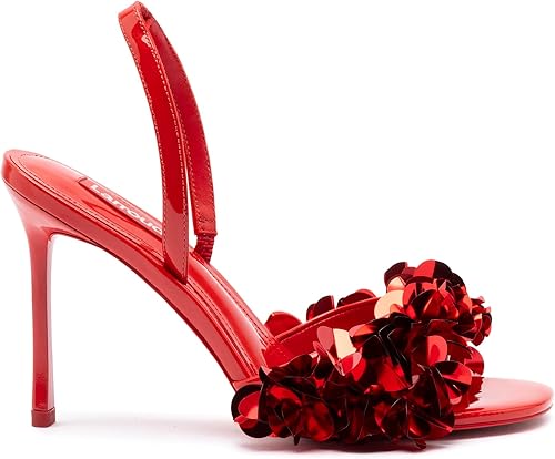Morgan Sandal In Scarlet Patent Leather