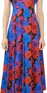 V Neck Dress, Multicolor Pansy V Neck Dress, Multicolor Pansy