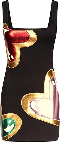 Colorblock Heart Gem Tank Dress