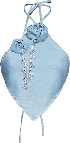 Crystal Rosette Handkerchief Top