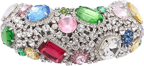 Crystal Gemstone Cluster Necklace, O/S, Multi