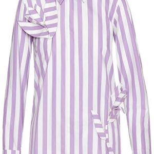 Floral Cutout Striped Blouse Floral Cutout Striped Blouse