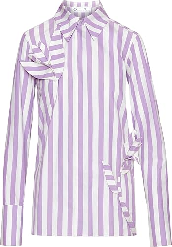 Floral Cutout Striped Blouse