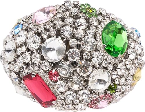 Crystal Gemstone Cluster Cuff Bracelet, O/S, Multi