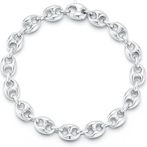 Puff Link Chain Bracelet, 8.5in, Sterling Silver Puff Link Chain Bracelet, 8.5in, Sterling Silver