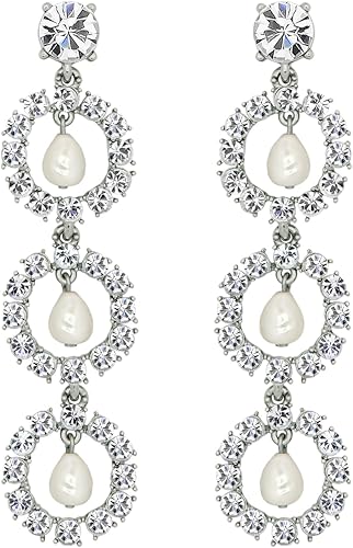 Crystal Disc Drop Earrings