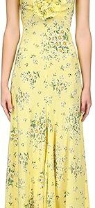 Yellow Daisy Silk Halter Dress With Silk Flower, Yellow Yellow Daisy Silk Halter Dress With Silk Flower, Yellow