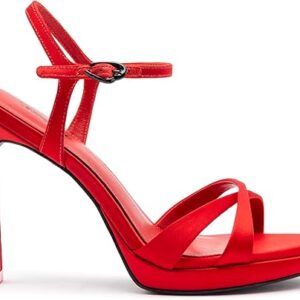 Angelina Sandal In Cherry Satin Angelina Sandal In Cherry Satin