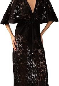 Le Sirenuse Lace V-Neck Lace Long Dress Le Sirenuse Lace V-Neck Lace Long Dress